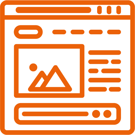 Browser window with image placeholder representing digital marketing and web development services